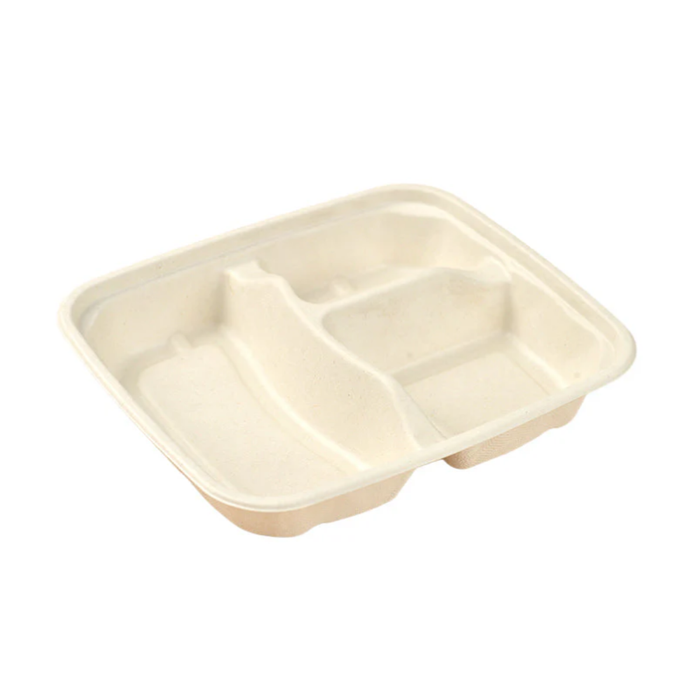 PakMax Sugarcane Small 3-Compartment Food Container - FC-31-S