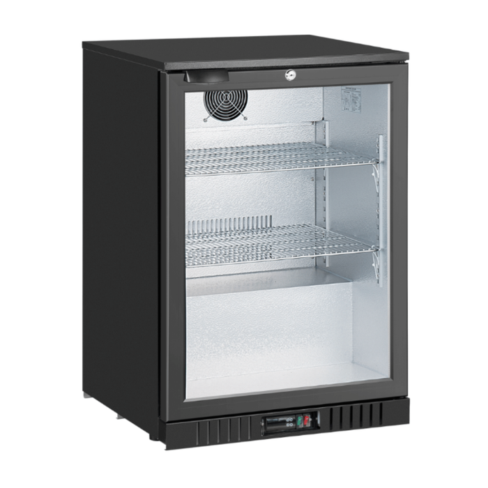 Thermaster Under Bench single Heated Glass Door Bar Fridge/Cooler with heater switch - LG-138TD