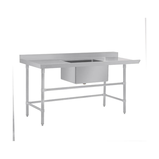 Vogue Dishwasher Inlet Table with Sink 90mm outlet 1800x700x960mm L/H - DE473