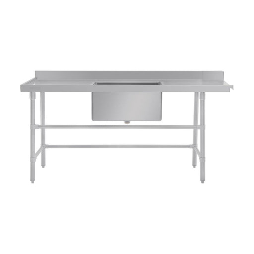 Vogue Dishwasher Inlet Table with Sink 90mm outlet 1800x700x960mm L/H - DE473