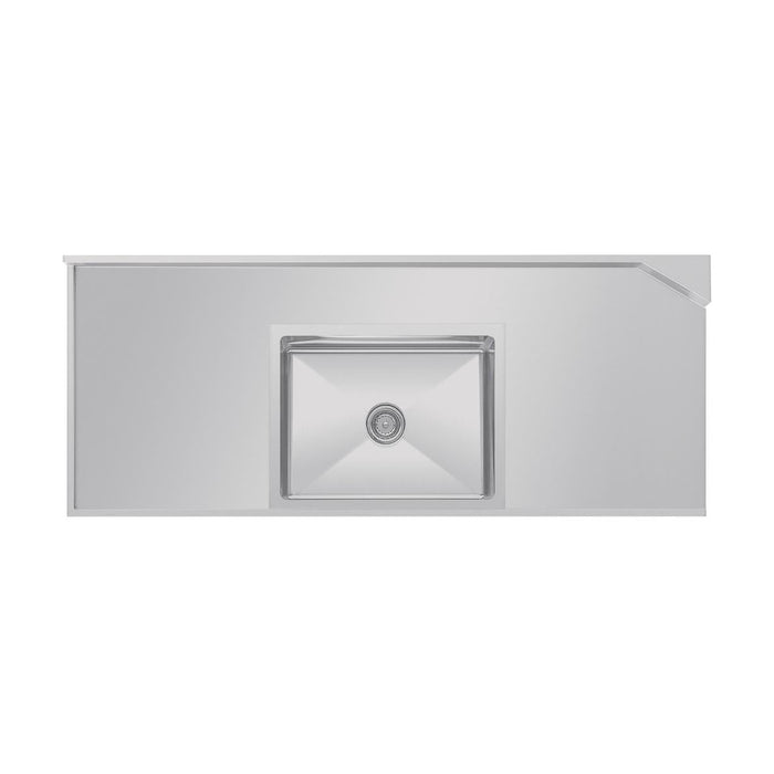 Vogue Dishwasher Inlet Table with Sink 90mm outlet 1800x700x960mm L/H - DE473