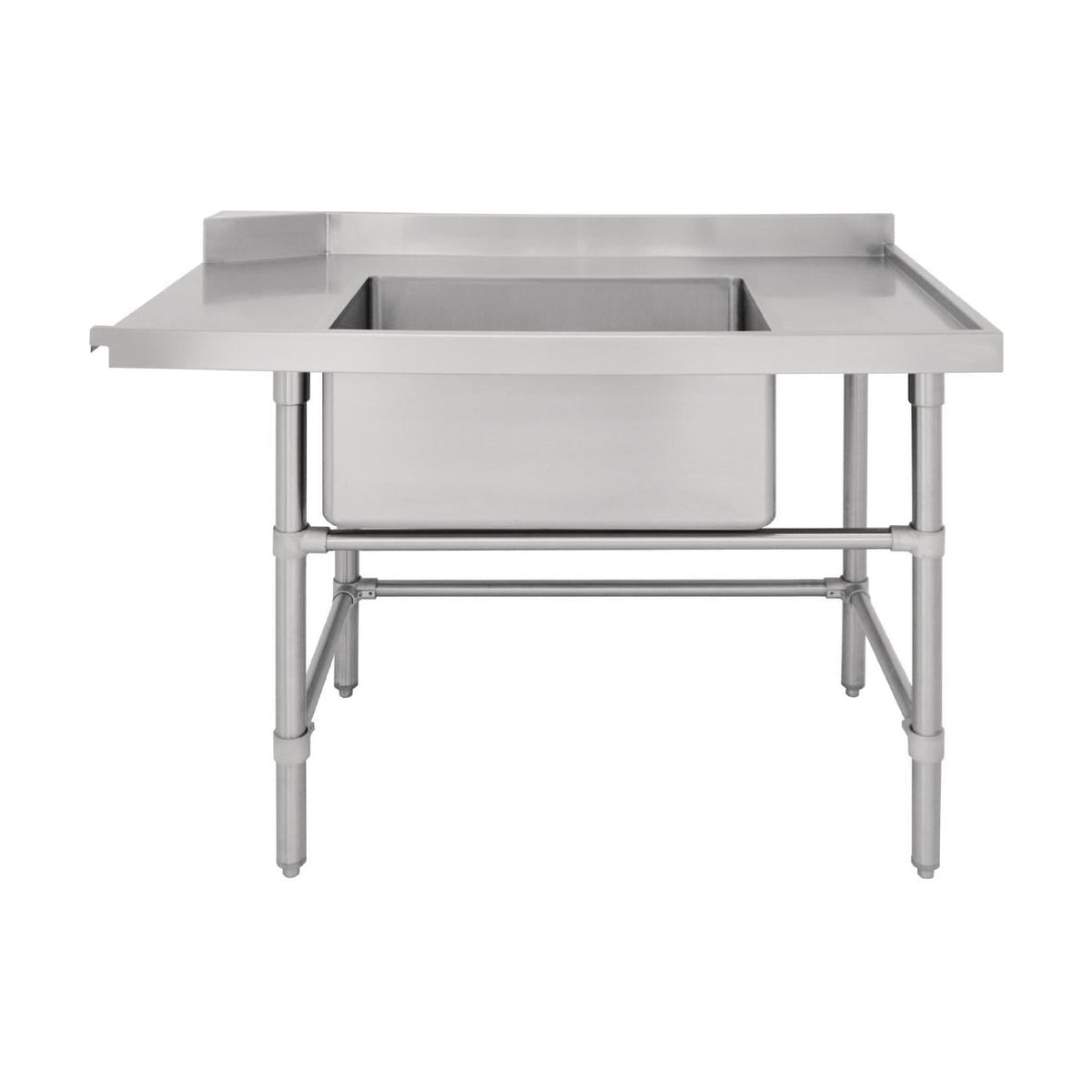 Vogue Dishwasher Inlet Table with Sink 90mm outlet 1800x700x960mm R/H - DE474