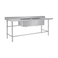 Vogue Dishwasher Inlet Table with Double Bowl Sink 90mm outlet 2400x700x960mmL/H - DE475