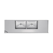 Vogue Dishwasher Inlet Table with Double Bowl Sink 90mm outlet 2400x700x960mmL/H - DE475