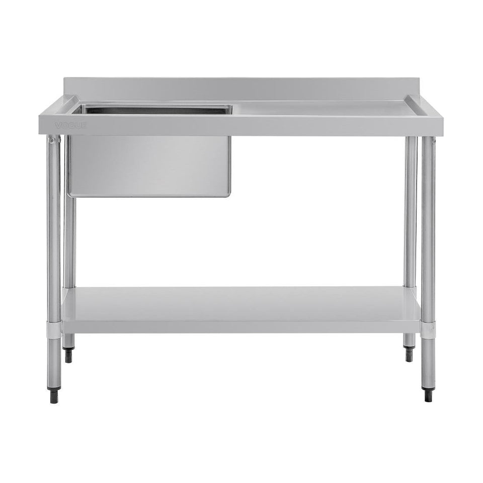 Vogue Single Bowl Sink R/H Drainer 1200mm 90mm Drain - HC903