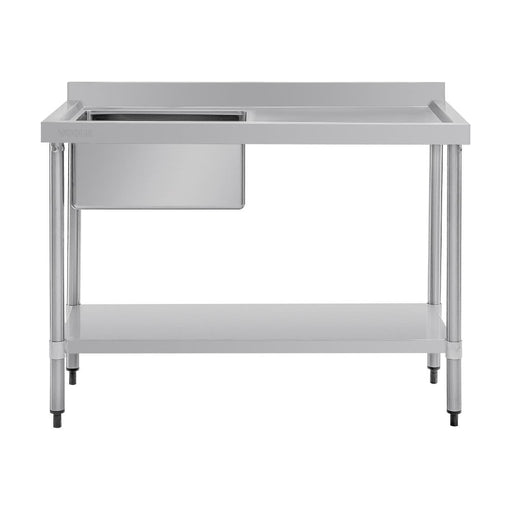 Vogue Single Bowl Sink R/H Drainer 1200mm 90mm Drain - HC903