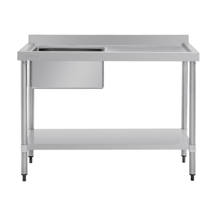 Vogue Single Bowl Sink R/H Drainer 1200mm 90mm Drain - HC903