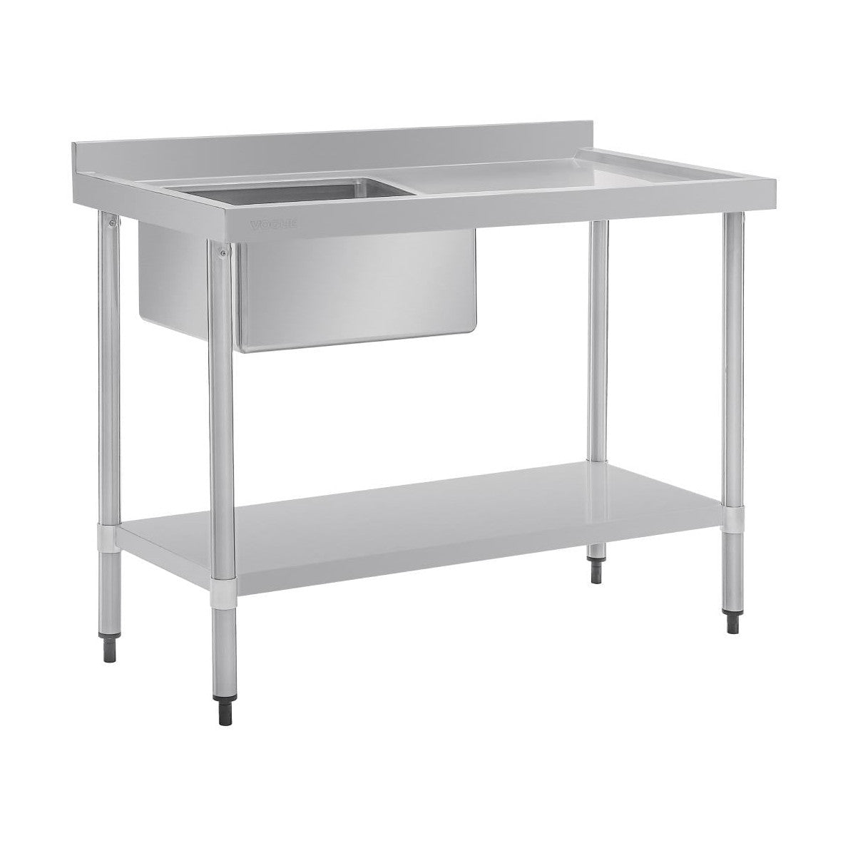 Vogue Single Bowl Sink R/H Drainer 1200mm 90mm Drain - HC903