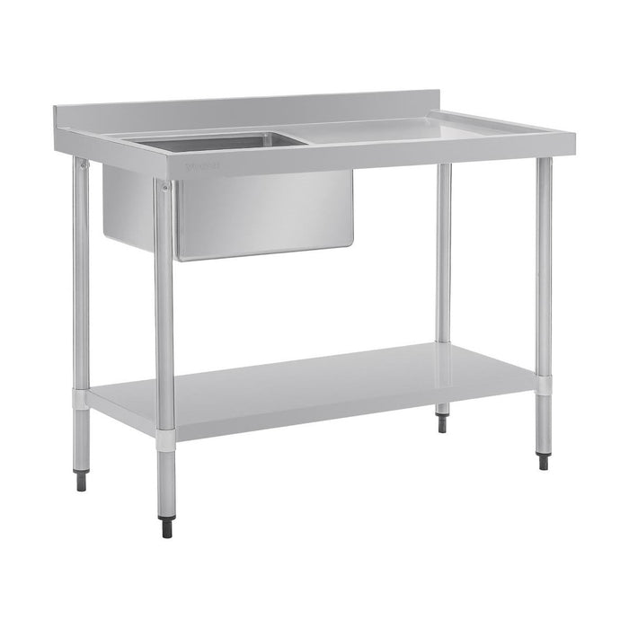 Vogue Single Bowl Sink R/H Drainer 1200mm 90mm Drain - HC903