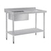 Vogue Single Bowl Sink R/H Drainer 1200mm 90mm Drain - HC903