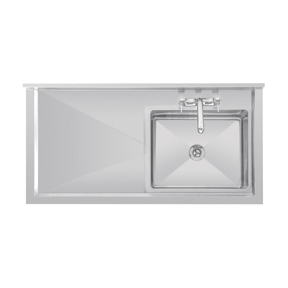 Vogue Single Bowl Sink R/H Drainer 1200mm 90mm Drain - HC903