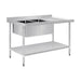 Vogue Double Bowl Sink R/H Drainer 1500mm 90mm Drain - HC904