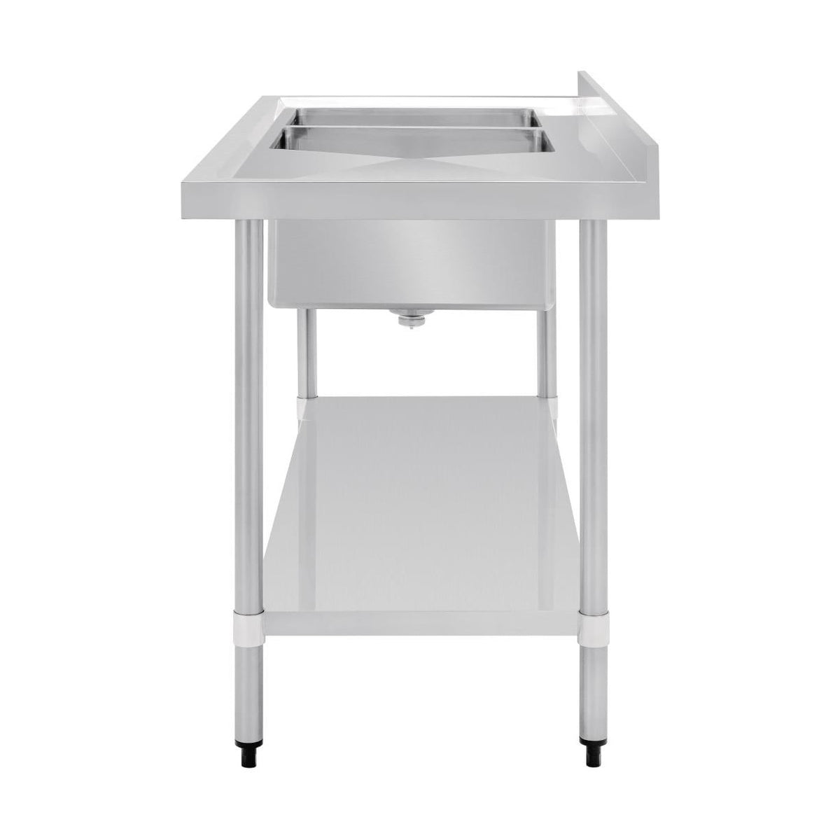 Vogue Double Bowl Sink R/H Drainer 1500mm 90mm Drain - HC904