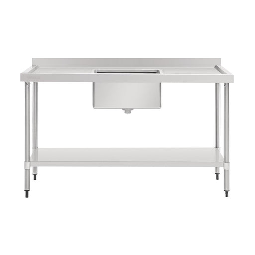 Vogue Single Bowl Sink Double Drainer 1500mm 90mm Drain - HC906