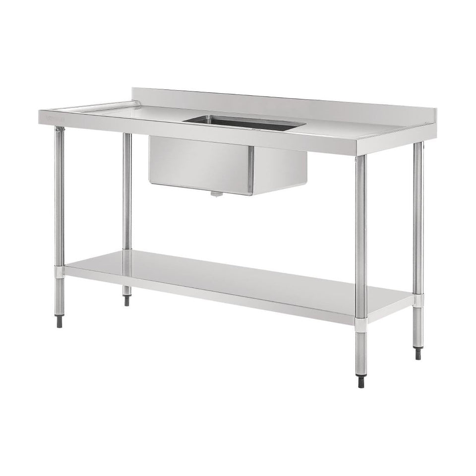 Vogue Single Bowl Sink Double Drainer 1500mm 90mm Drain - HC906