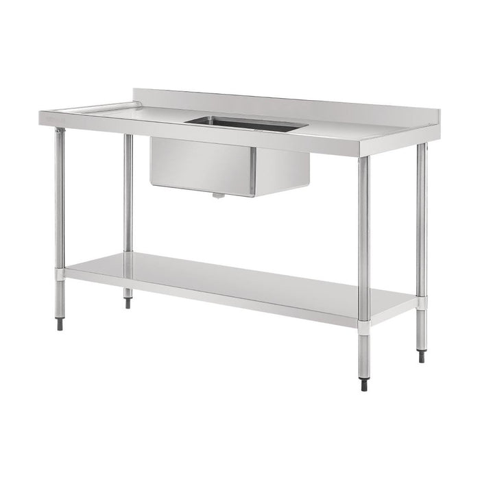 Vogue Single Bowl Sink Double Drainer 1500mm 90mm Drain - HC906
