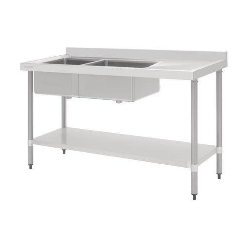 Vogue Double Sink Right Hand Drainer 1800mm - HC907