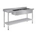 Vogue Double Bowl Sink L/H Drainer 1800mm 90mm Drain - HC908