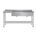 Vogue Double Bowl Sink L/H Drainer 1800mm 90mm Drain - HC908