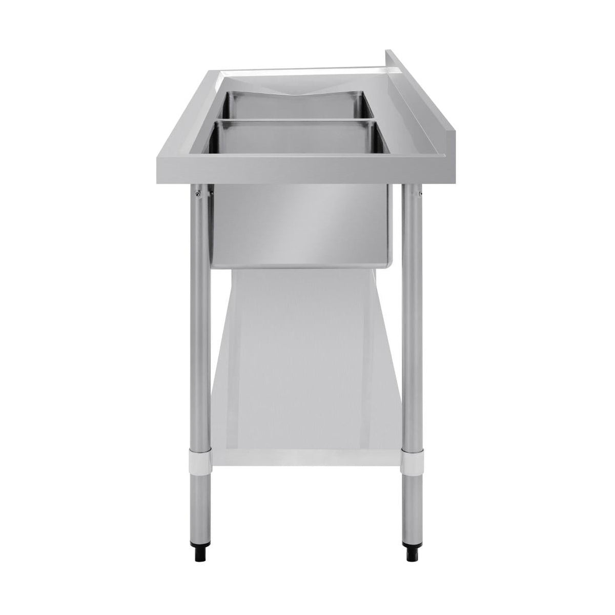 Vogue Double Bowl Sink L/H Drainer 1800mm 90mm Drain - HC908
