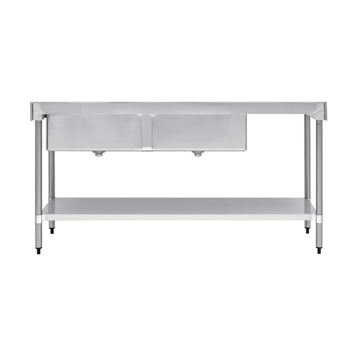 Vogue Double Bowl Sink L/H Drainer 1800mm 90mm Drain - HC908