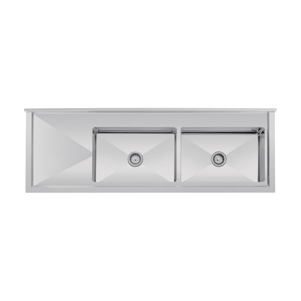 Vogue Double Bowl Sink L/H Drainer 1800mm 90mm Drain - HC908