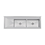 Vogue Double Bowl Sink L/H Drainer 1800mm 90mm Drain - HC908