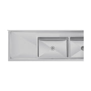 Vogue Double Bowl Sink Double Drainer 2400mm 90mm Drain - HC909