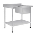 Vogue Single Bowl Sink L/H Drainer 1000mm x 700mm 90mm Drain - HC913
