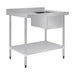 Vogue Single Bowl Sink L/H Drainer 1000mm x 700mm 90mm Drain - HC913