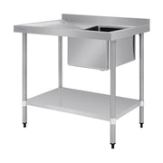Vogue Single Bowl Sink L/H Drainer 1000mm x 700mm 90mm Drain - HC913
