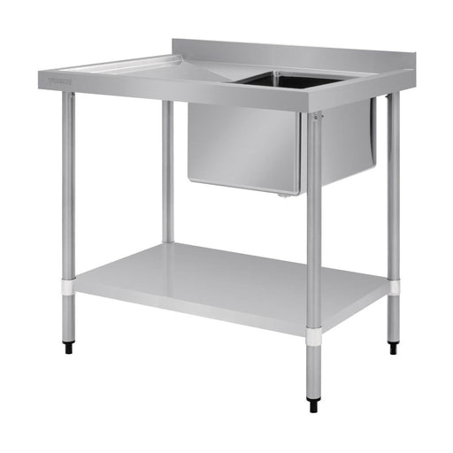 Vogue Single Bowl Sink L/H Drainer 1000mm x 700mm 90mm Drain - HC913