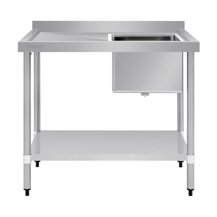 Vogue Single Bowl Sink L/H Drainer 1000mm x 700mm 90mm Drain - HC913