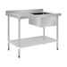 Vogue Single Bowl Sink L/H Drainer 1200mm x700mm 90mm Drain - HC914