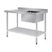 Vogue Single Bowl Sink L/H Drainer 1200mm x700mm 90mm Drain - HC914
