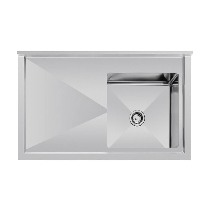 Vogue Single Bowl Sink L/H Drainer 1200mm x700mm 90mm Drain - HC914