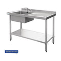Vogue Single Bowl Sink R/H Drainer 1200mm x 700mm 90mm Drain - HC915