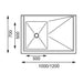 Vogue Single Bowl Sink R/H Drainer 1200mm x 700mm 90mm Drain - HC915