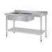 Vogue Double Bowl Sink R/H Drainer 1500mm x 700mm 90mm Drain - HC916