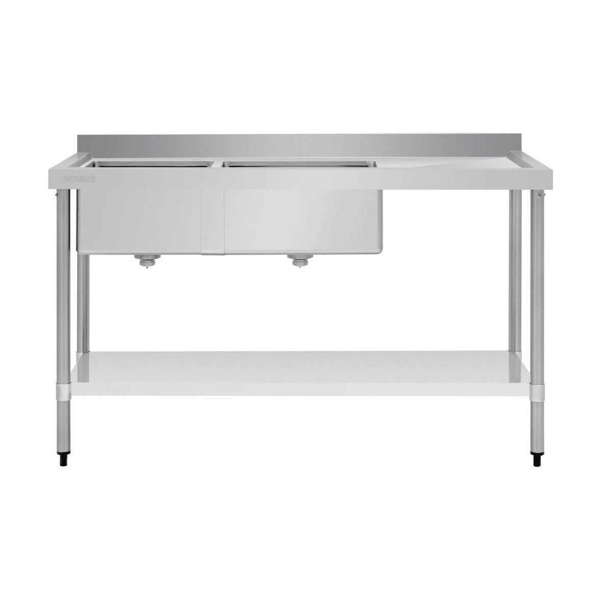 Vogue Double Bowl Sink R/H Drainer 1500mm x 700mm 90mm Drain - HC916