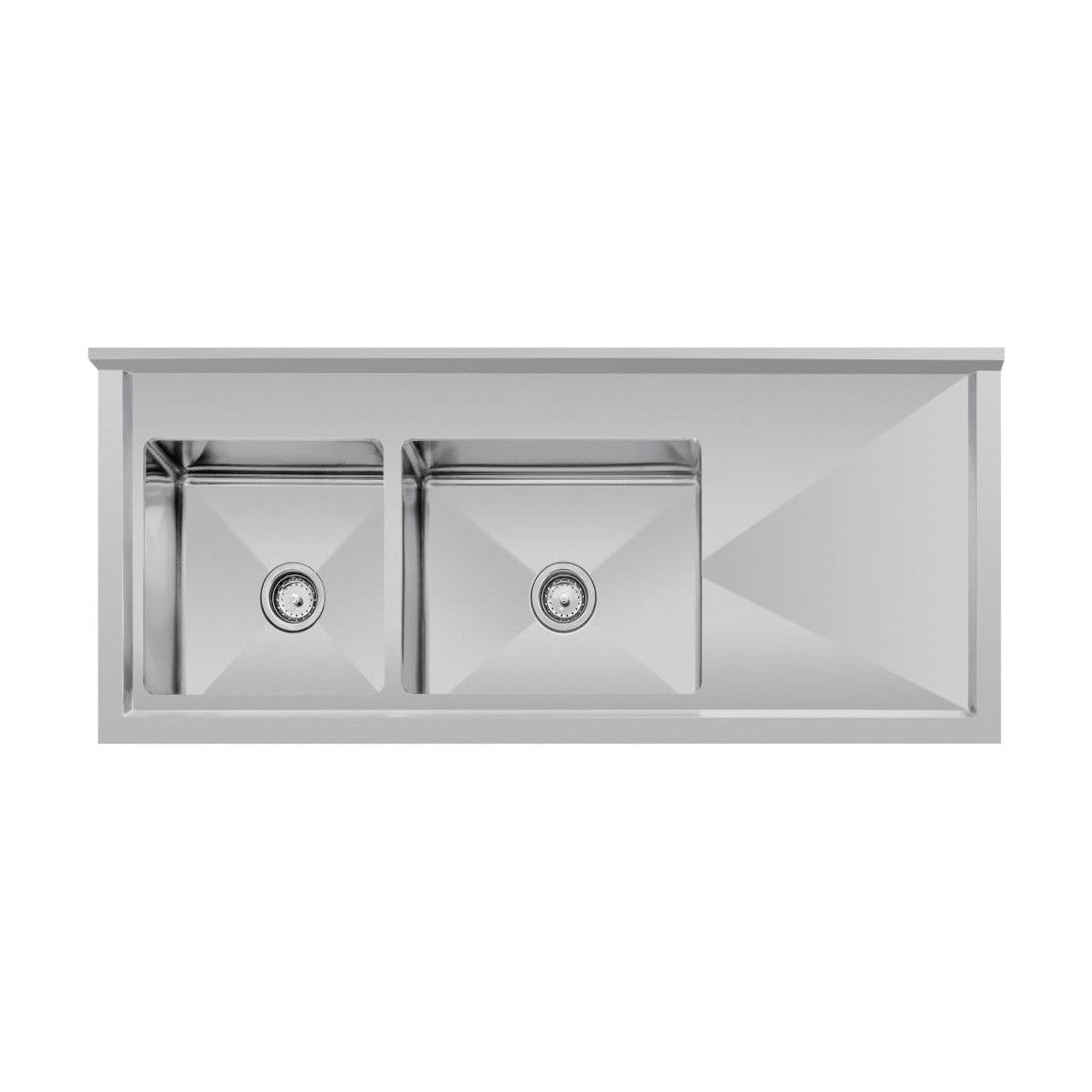 Vogue Double Bowl Sink R/H Drainer 1500mm x 700mm 90mm Drain - HC916