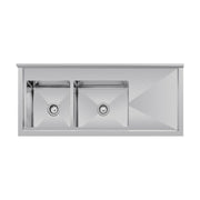 Vogue Double Bowl Sink R/H Drainer 1500mm x 700mm 90mm Drain - HC916
