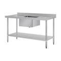 Vogue Single Bowl Sink Double Drainer 1500mm x 700mm 90mm Drain - HC918
