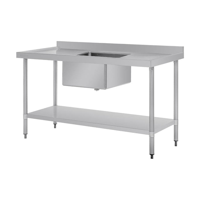 Vogue Single Bowl Sink Double Drainer 1500mm x 700mm 90mm Drain - HC918