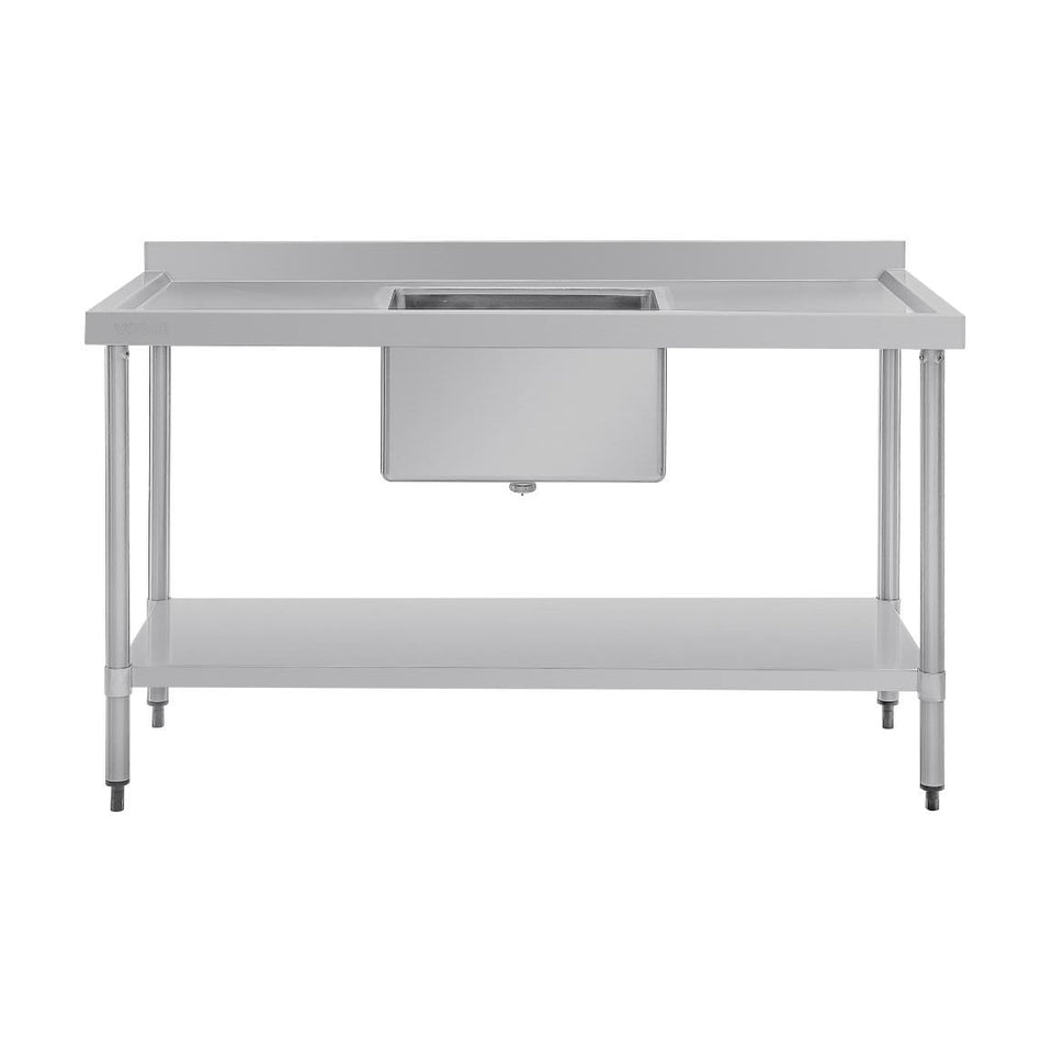 Vogue Single Bowl Sink Double Drainer 1500mm x 700mm 90mm Drain - HC918