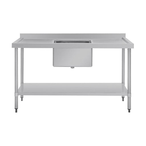 Vogue Single Bowl Sink Double Drainer 1500mm x 700mm 90mm Drain - HC918