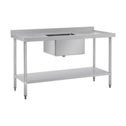 Vogue Single Bowl Sink Double Drainer 1500mm x 700mm 90mm Drain - HC918