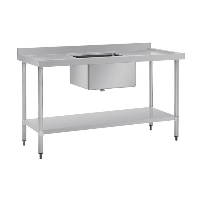 Vogue Single Bowl Sink Double Drainer 1500mm x 700mm 90mm Drain - HC918