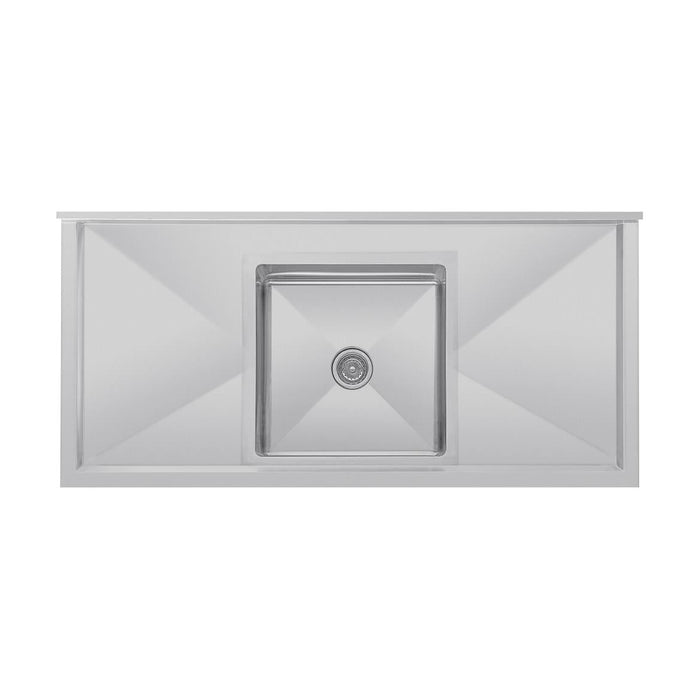 Vogue Single Bowl Sink Double Drainer 1500mm x 700mm 90mm Drain - HC918