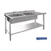 Vogue Double Bowl Sink R/H Drainer 1800mm x 700mm 90mm Drain - HC919